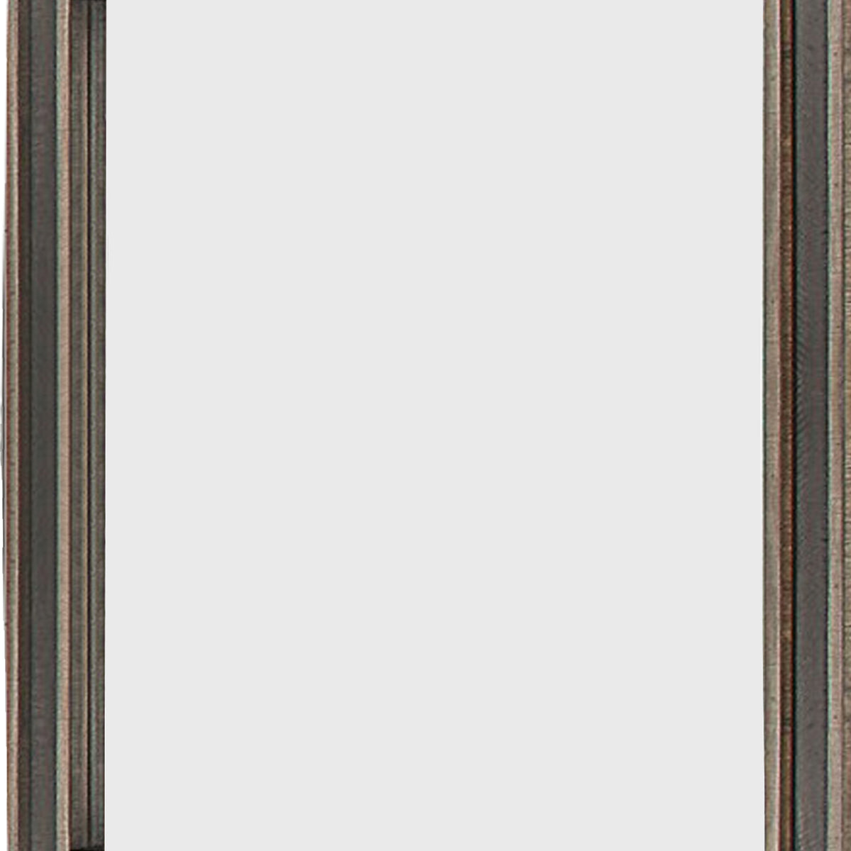 Modern Wooden Frame Dresser Mirror with Plank Design, Rustic and Dark Brown  - BM219864