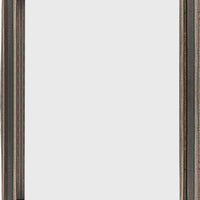 Modern Wooden Frame Dresser Mirror with Plank Design, Rustic and Dark Brown  - BM219864