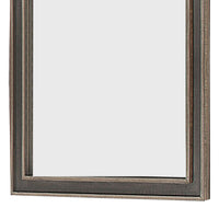 Modern Wooden Frame Dresser Mirror with Plank Design, Rustic and Dark Brown  - BM219864