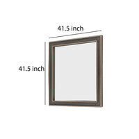Modern Wooden Frame Dresser Mirror with Plank Design, Rustic and Dark Brown  - BM219864