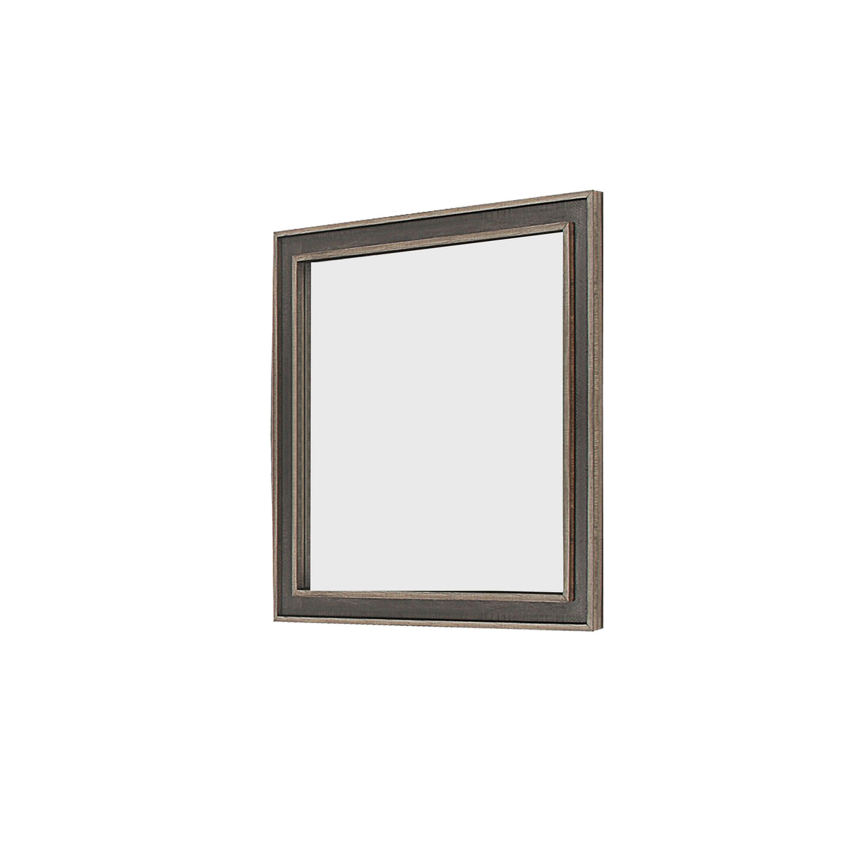 Modern Wooden Frame Dresser Mirror with Plank Design, Rustic and Dark Brown  - BM219864