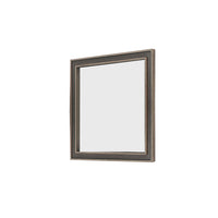 Modern Wooden Frame Dresser Mirror with Plank Design, Rustic and Dark Brown  - BM219864