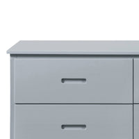 Transitional Wooden Dresser with 6 Drawers and Recessed Handles, Gray - BM219868