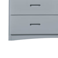 Transitional Wooden Dresser with 6 Drawers and Recessed Handles, Gray - BM219868