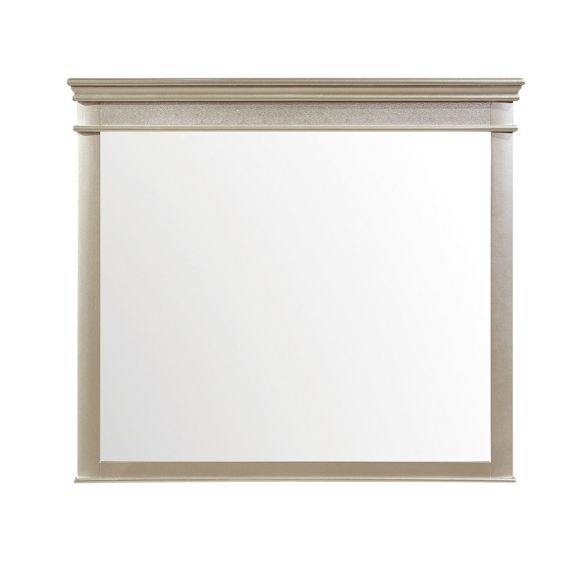 Rectangular Molded Wood Encased Mirror, Champagne Silver  - BM219885