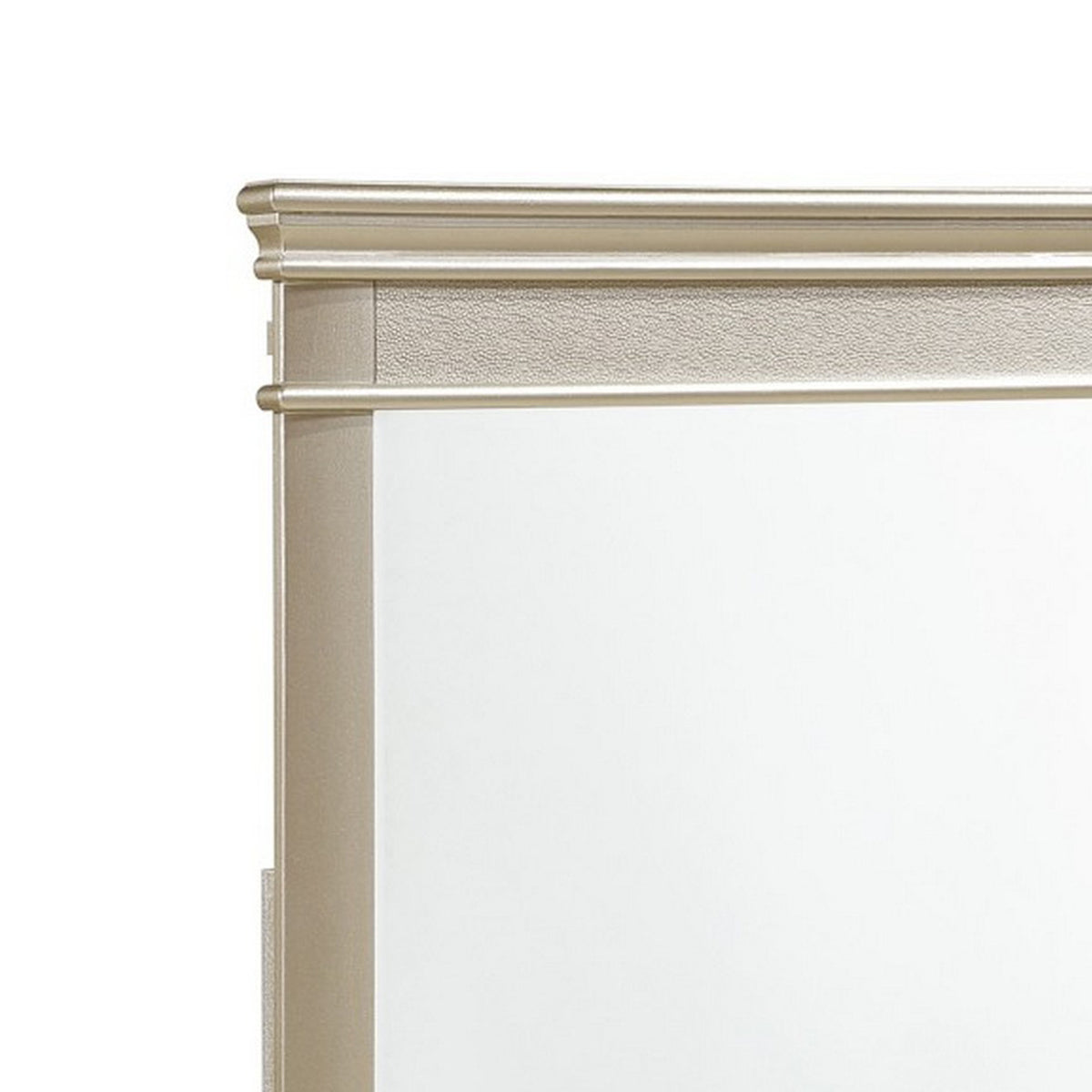 Rectangular Molded Wood Encased Mirror, Champagne Silver  - BM219885