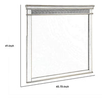 Rectangular Molded Wood Encased Mirror, Champagne Silver  - BM219885