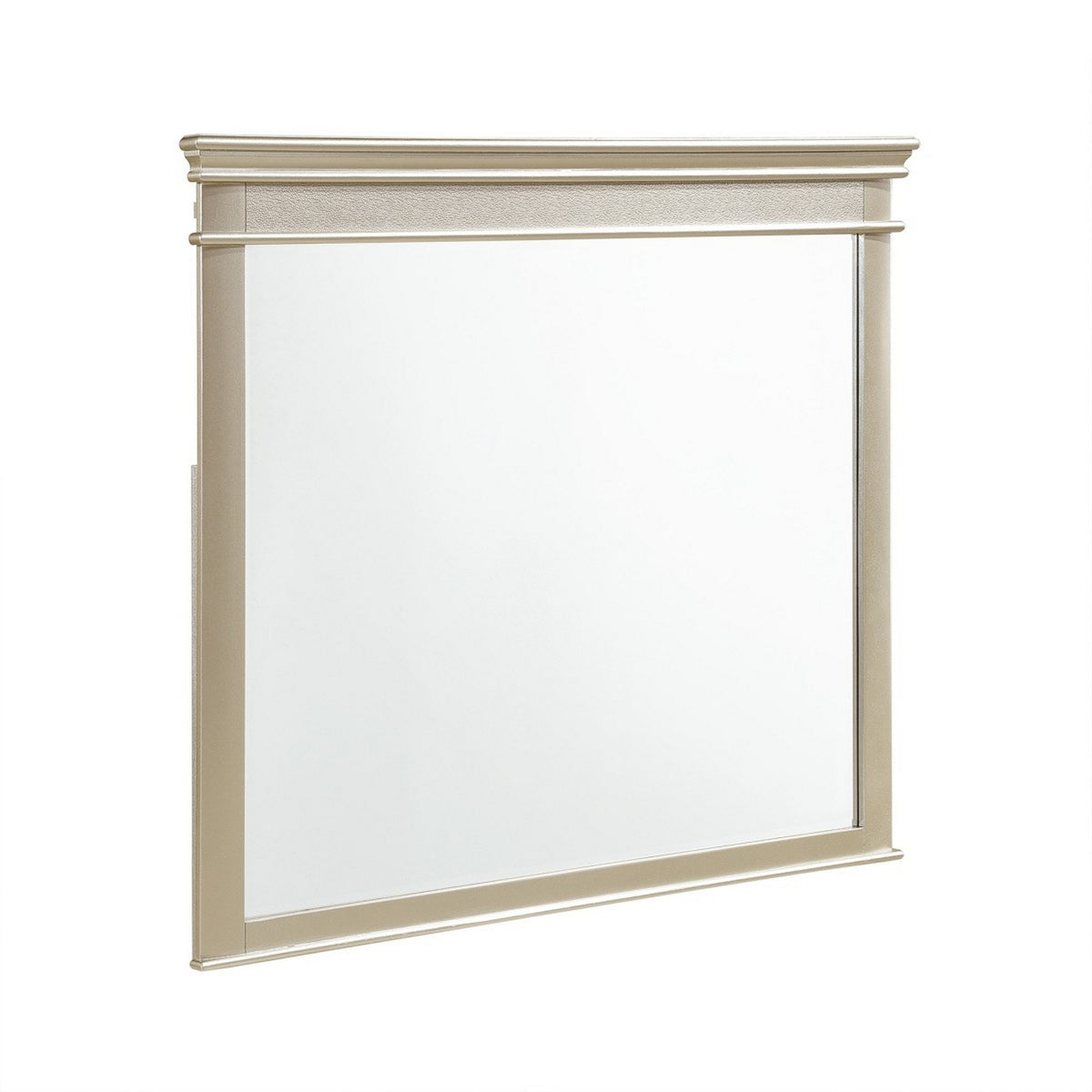 Rectangular Molded Wood Encased Mirror, Champagne Silver  - BM219885
