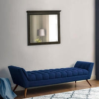 35 x 42 Inch Rectangular Wood Frame Dresser Mirror, Molded, Charcoal Gray - BM219898