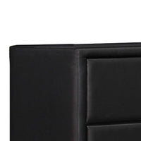 5 Drawer Leatherette Wooden Frame Chest with Tapered legs, Black - BM219899