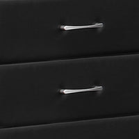 5 Drawer Leatherette Wooden Frame Chest with Tapered legs, Black - BM219899