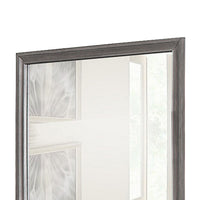Rectangular Shape Wooden Encased Mirror with Molded Frame, Brown  - BM219988
