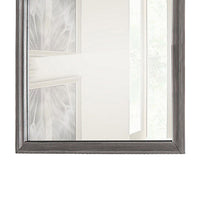 Rectangular Shape Wooden Encased Mirror with Molded Frame, Brown  - BM219988