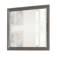 Rectangular Shape Wooden Encased Mirror with Molded Frame, Brown  - BM219988