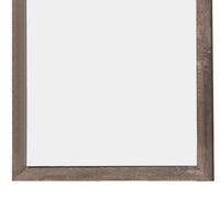 Transitional Square Shape Wooden Frame Mirror with Textured Details, Brown - BM219990