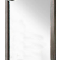 Industrial Style Wooden Frame Mirror with Metal Brackets and Rivets, Brown  - BM219993