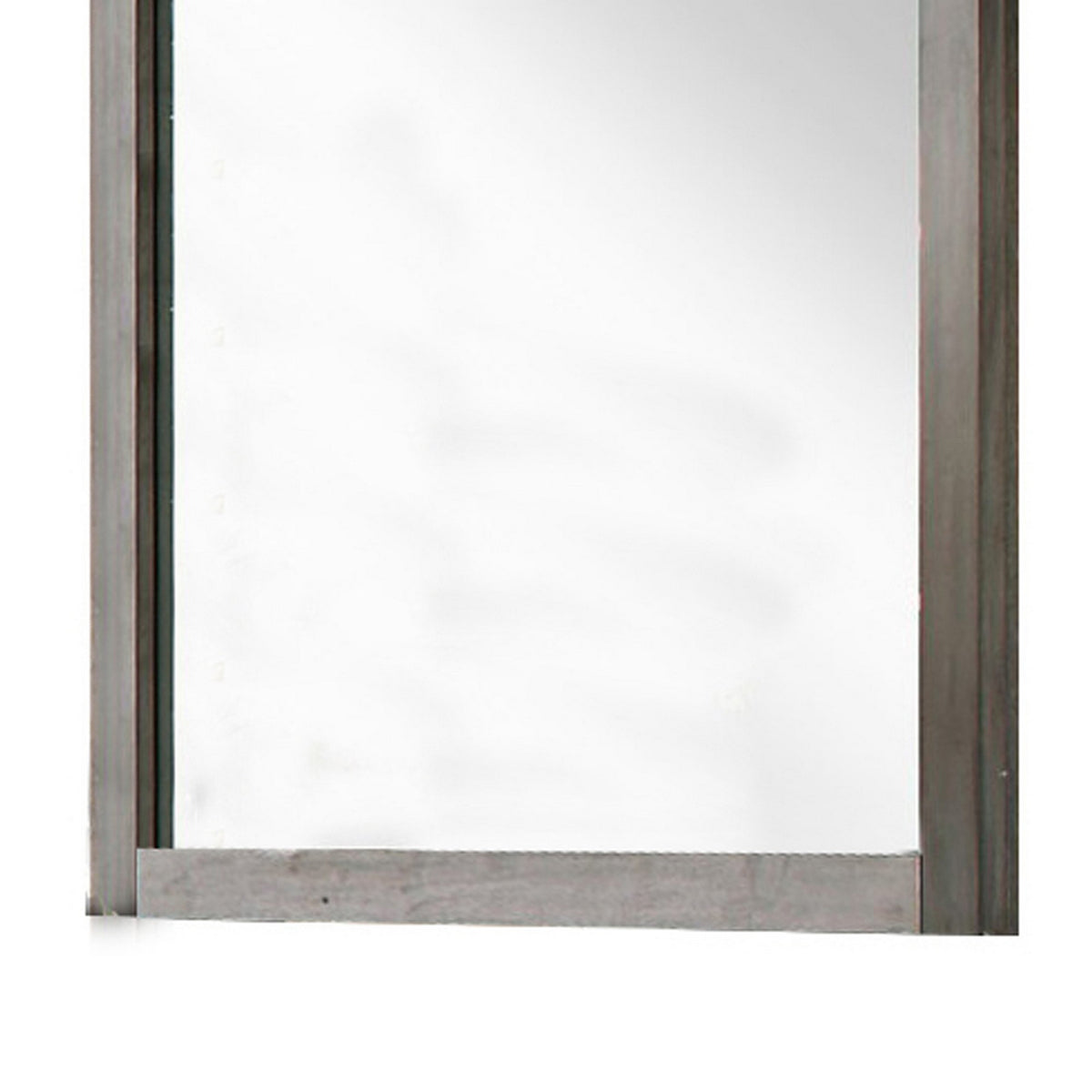 Industrial Style Wooden Frame Mirror with Metal Brackets and Rivets, Brown  - BM219993