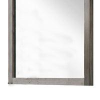 Industrial Style Wooden Frame Mirror with Metal Brackets and Rivets, Brown  - BM219993