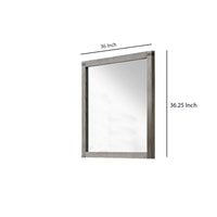 Industrial Style Wooden Frame Mirror with Metal Brackets and Rivets, Brown  - BM219993