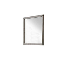 Industrial Style Wooden Frame Mirror with Metal Brackets and Rivets, Brown  - BM219993