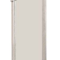Transitional Style Wooden Frame Mirror with Projected Top, White  - BM220003