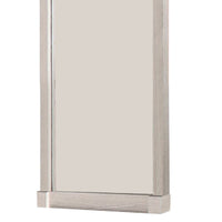Transitional Style Wooden Frame Mirror with Projected Top, White  - BM220003