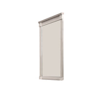 Transitional Style Wooden Frame Mirror with Projected Top, White  - BM220003