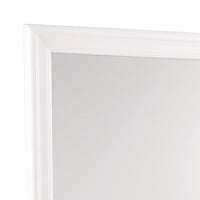 Transitional Square Mirror with Wooden Encasing and Convex Edges, White - BM220061