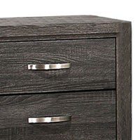 2 Drawer Nightstand with Grain Details and Tapered Legs,Dark Gray and Black - BM220080