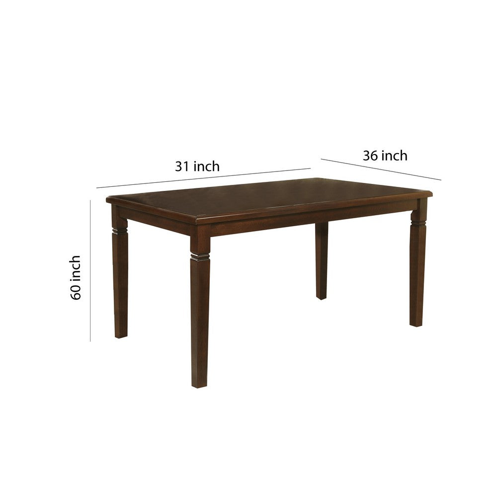 Rectangular Shape Wooden Dining Table with Tapered Legs, Oak Brown - BM220101