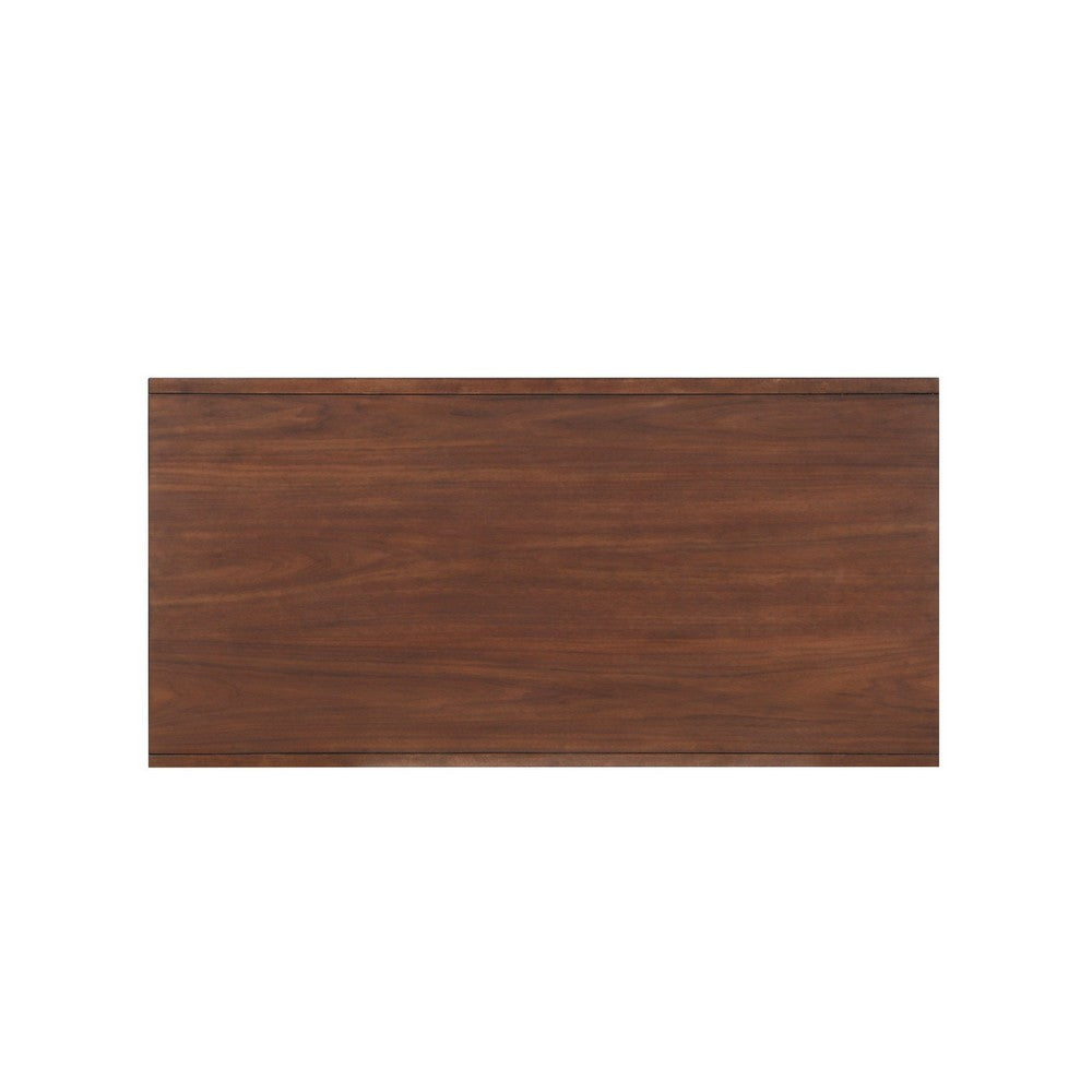 2 Drawer Wooden Coffee Table with Splayed Legs, Walnut Brown - BM220118