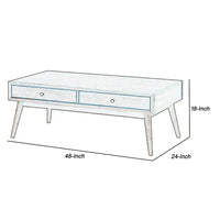 2 Drawer Wooden Coffee Table with Splayed Legs, Walnut Brown - BM220118