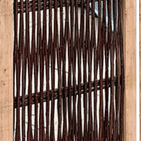 Transitional 3 Panel Wooden Screen with Weaved Design, Brown - BM220179