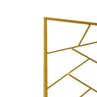 3 Panel Metal Frame Screen with Lattice Cut Out Design, Gold - BM220189
