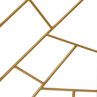 3 Panel Metal Frame Screen with Lattice Cut Out Design, Gold - BM220189