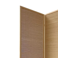 4 Panel Bamboo Shade Roll Room Divider, Natural Brown - BM220192