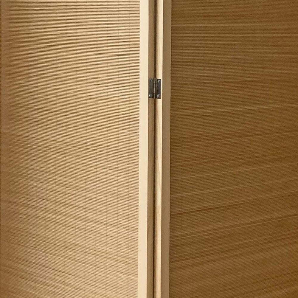 4 Panel Bamboo Shade Roll Room Divider, Natural Brown - BM220192
