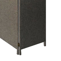 71 Inch Panel Screen Divider, Upholstered, 3 Panel, Hinges, Gray - BM220197