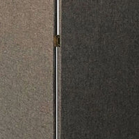 71 Inch Panel Screen Divider, Upholstered, 3 Panel, Hinges, Gray - BM220197