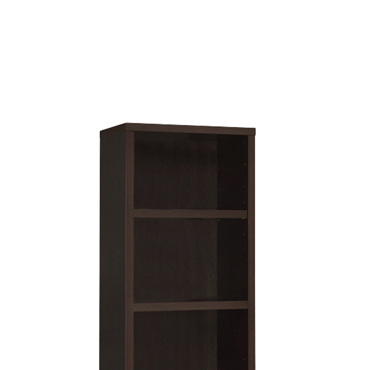 3 Shelf Wooden Media Tower with 2 Drawers, Dark Brown  - BM220300