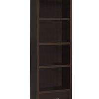 3 Shelf Wooden Media Tower with 2 Drawers, Dark Brown  - BM220300