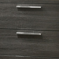 2 Drawer Wooden Nightstand with Bar Pulls and Panel Support, Gray - BM220326