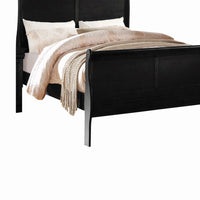 Wooden Twin Size Bed with Panel Design Sleigh Headboard and Footboard,Brown - BM220330