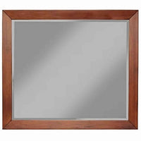 Wooden Frame Dresser Mirror with Natural Grain Details, Cherry Brown - BM220523