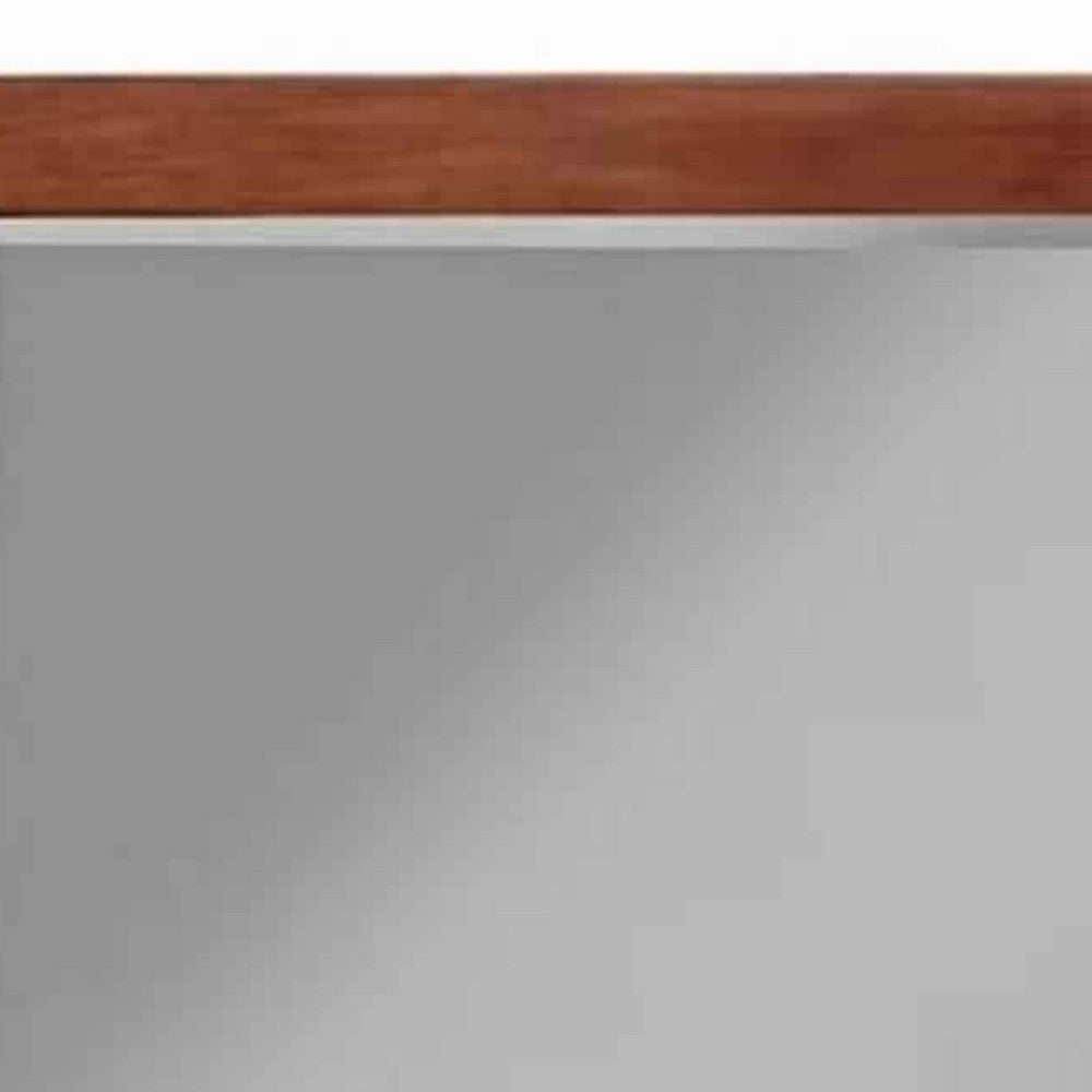 Wooden Frame Dresser Mirror with Natural Grain Details, Cherry Brown - BM220523