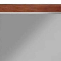 Wooden Frame Dresser Mirror with Natural Grain Details, Cherry Brown - BM220523
