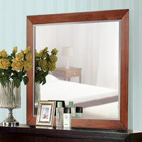 Wooden Frame Dresser Mirror with Natural Grain Details, Cherry Brown - BM220523