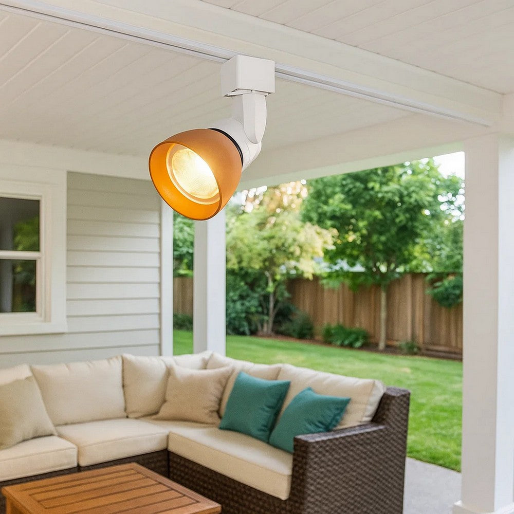 10W Integrated LED Track Fixture with Polycarbonate Head, Orange and White - BM220626