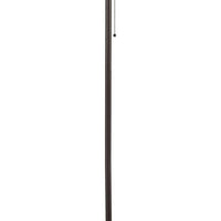 Metal Floor Lamp with Pull Chain Switch and Paper Shade, Off White and Black - BM220649