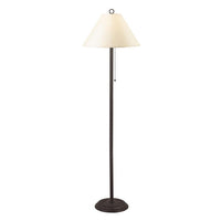 Metal Floor Lamp with Pull Chain Switch and Paper Shade, Off White and Black - BM220649